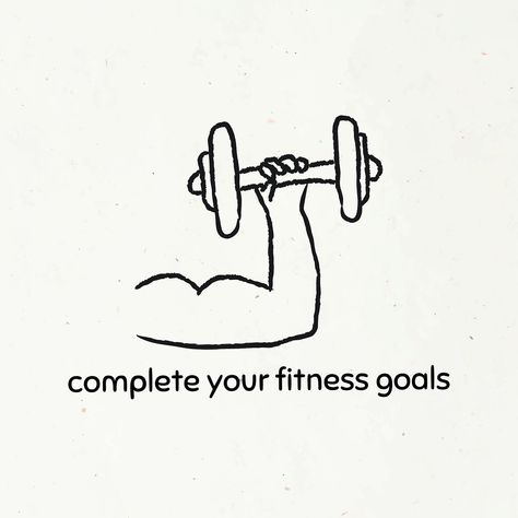 Workout Doodles, Goals Doodle, Fitness Doodles, Doodle Style, Drawing Inspo, Beige Background, Free Illustrations, Cartoon Illustration, You Fitness