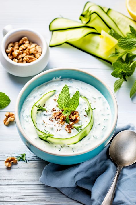 You searched for Albanian - Cooking Mediterranean Yogurt Soup Armenian, Greek Avelemeno Soup, Finnish Cucumber Salad, Persian Yogurt Cucumber, Yogurt And Cucumber, Yogurt Substitute, Cucumber Soup, Raw Garlic, Toasted Pumpkin Seeds