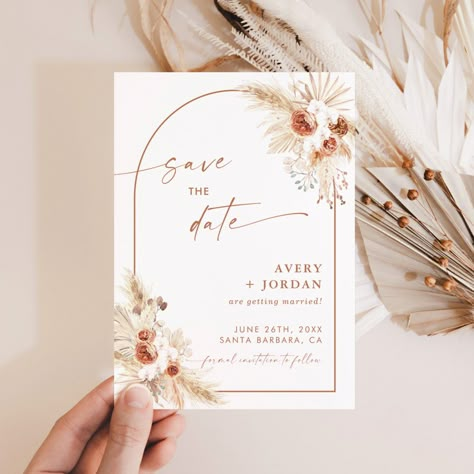 Boho Save The Date, Save The Date Invite, Minimalist Save The Date, Rustic Save The Dates, Modern Save The Dates, Beige Wedding, Grass Wedding, Floral Save The Dates, Date Invitation