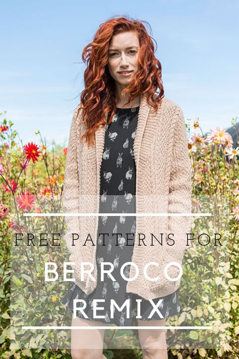 A quick round up of free patterns for Berroco Remix, a recycled-fiber yarn. Knit Fashion Pattern, Skirt Pattern Free, Knit Sweater Outfit, Knitting Sweaters, Knitting Patterns Free Sweater, Baby Knitting Patterns Free, Sweaters Cardigan, Garment Industry, Shawl Knitting Patterns