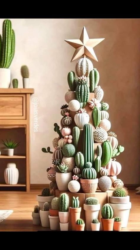 Cactus Christmas Trees, Cactus Christmas, Crochet Christmas Trees, Christmas Tree Inspiration, Cowboy Christmas, Christmas Cactus, Christmas Drawing, Christmas Aesthetic, Christmas Deco