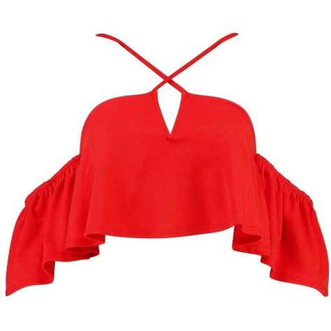 Boohoo Jessica Plunge Cold Shoulder Swing Crop ($22) ❤ liked on Polyvore featuring tops, crop tops, shirts, bralet crop top, red crop top, off the shoulder tops, cami crop top and off shoulder crop top Red Off The Shoulder Top, Red Off Shoulder Top, Crop Tops Shirts, Red Cami, Cold Shoulder Crop Top, Bralet Tops, Estilo Hippie, Red Crop Top, Bralette Crop Top