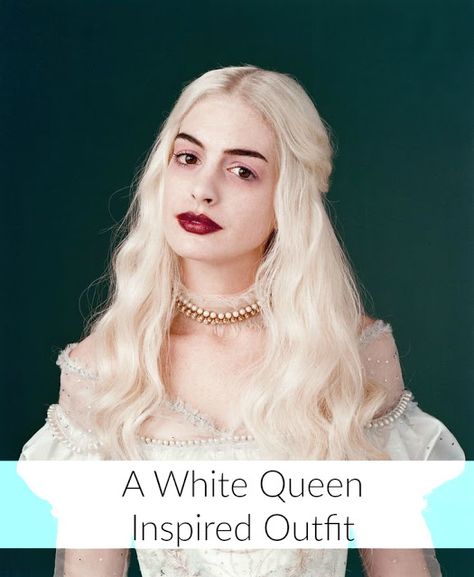 A White Queen Inspired Outfit Daenerys Targaryen Wig, White Queen Costume, Disney Halloween Cruise, Alice In Wonderland Makeup, Wonderland Makeup, Queen Alice, Queen Cosplay, Dark Alice In Wonderland, The White Queen