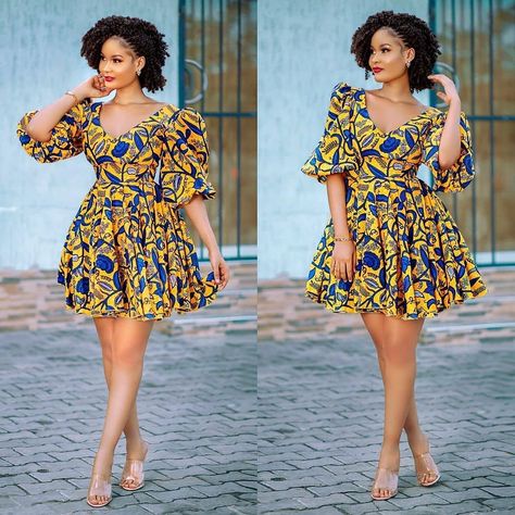 Fashion Africana on Instagram: “🏵️🥀🌼🌻🌺🌹🌺🌻🌼🥀🏵️ #styleoftheday @hamisamobetto 🦋 . . . . . . . 🔻 #fashionafricana #ankaradresses #style #fashion #africanfashion #lookoftheday…” Wax Dress, African Maternity Dresses, Ankara Short, Ankara Short Gown Styles, Dress Ankara, Pleated Gown, Short African Dresses, African Wear Dresses, Outfits Dress