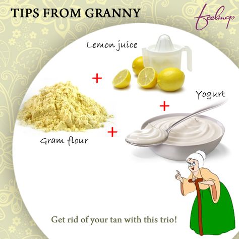 #TipsFromGranny Make a paste of gram flour,lemon juice & curd. Apply this paste on tan affected area of forehead & face. Leave it for 15 minutes & wash it with water. Besan And Curd Face Pack, Lemon Face Mask, Natural Skin Care Remedies, Neutral Bathroom, Washing Face, Face Pack, Gram Flour, Honey Lemon, Skin Care Remedies