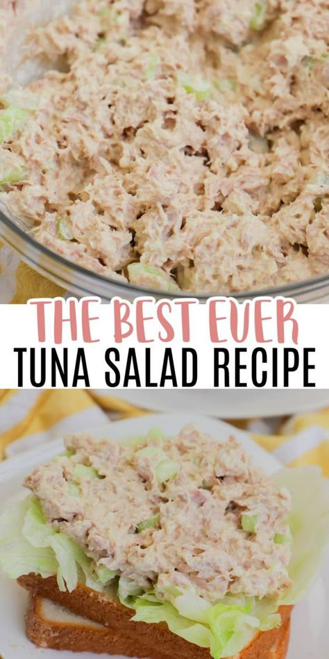 Classic Tuna Salad Recipe, Easy Tuna Recipes, Tuna Salad Sandwich Recipe, Tuna Salad Recipe Easy, Sandwich Buffet, Best Tuna Salad Recipe, Classic Tuna Salad, Best Tuna Salad, Salad Sandwich Recipe