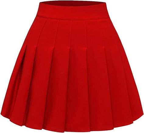 Red Cheer Skirt Pleated Skirt Mini, School Cheerleader, Skirt School, School Skirt, Athletic Skirt, Basic Skirt, Cropped Crewneck, Workout Crop Top, Thigh High Stockings