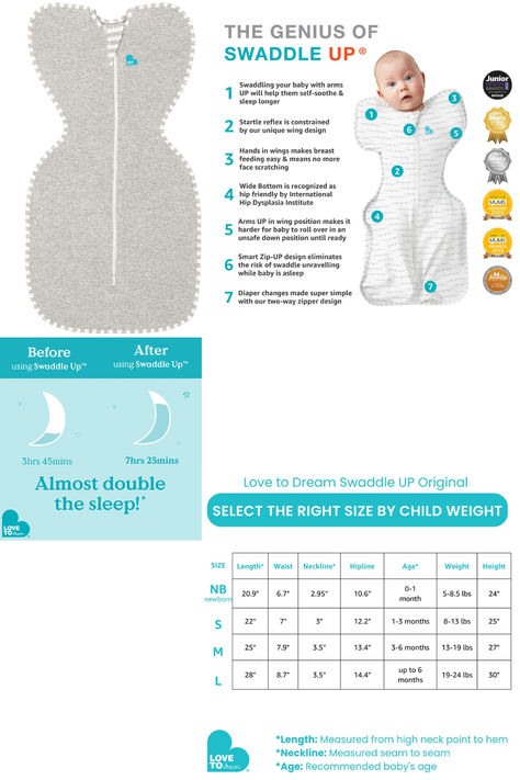 Love to Dream Swaddle, Baby Sleep Sack, Swaddle UP Self-Soothing Swaddles for Newborns, Improves Sleep, Snug Fit Helps Calm Startle Reflex, New Born Essentials for Baby, Small 8-13 lbs, Gray Swaddling Baby Newborns, Weighted Swaddle, Cute Swaddle Blankets, Newborn Swaddle Blanket, Sleeping Pods, Love To Dream Swaddle, Hip Dysplasia, Baby Sleep Sack, Improve Sleep