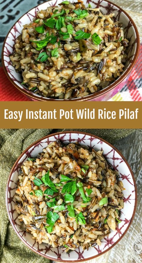 Wild Rice Pilaf Recipe, Instant Pot Wild Rice, Wild Rice Pilaf, Wild Rice Recipes, Rice Pilaf Recipe, Pilaf Recipe, Pilaf Recipes, Cooking Wild Rice, Traditional Thanksgiving