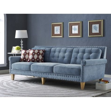 Found it at Wayfair - Holliday Sofa Light Blue Sofa, Blue Velvet Couch, Velvet Sofa Living Room, Sofa Arrangement, Velvet Tufted Sofa, Blue Couch, Blue Velvet Sofa, Velvet Furniture, Blue Couches