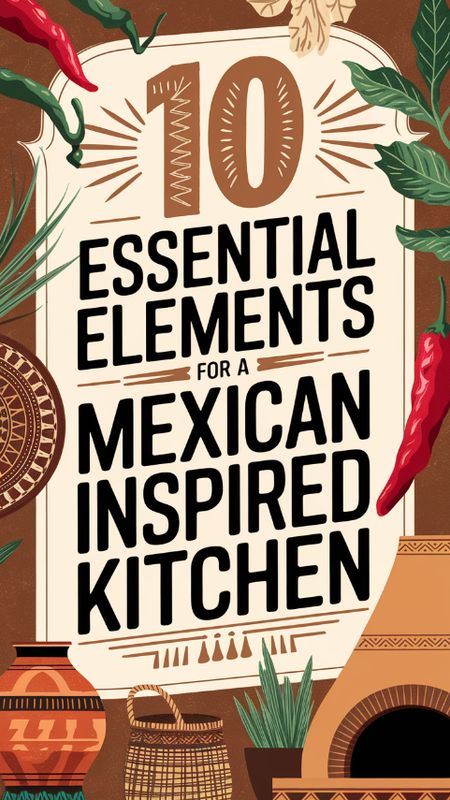 Transform your cooking space with vibrant colors and bold patterns!  Discover the 10 essential elements for a Mexican-inspired kitchen that will spice up your home. From colorful tiles to handcrafted decor, bring warmth and energy into your culinary haven. Get inspired now! #HomeDecor #MexicanKitc Mexican Decor Kitchen Ideas, Mexican Kitchen Aesthetic, Talavera Kitchen Backsplash, Modern Mexican Aesthetic, Mexican Theme Kitchen, Mexican Home Decor Kitchen, Mexican Decor Kitchen, Mexican Kitchen Decor Ideas, Mexican Inspired Kitchen