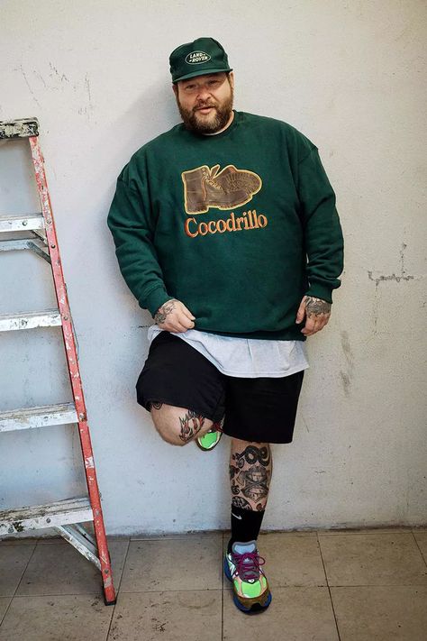 Big Boy Fashion, Plus Size Man Fashion, Big Man Style, Chubby Men Fashion, Outfits For Big Men, Mens Plus Size Fashion, Action Bronson, Plus Size Mens Fashion, Balance Tattoo