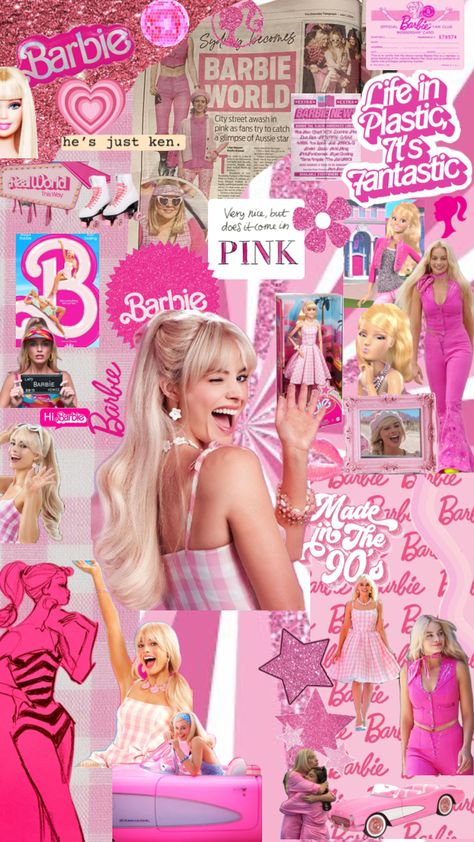 #barbie #wallpaper #preppy #beauty Barbie Wallpaper, Wallpaper Preppy, Pink Glitter Wallpaper, Iphone Wallpaper Preppy, Chatty Cathy, Movie Collage, Best Friend Wallpaper, Y2k Art, Nicki Minaj Pictures