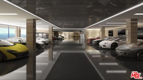 Garage Design Interior, Luxury Car Garage, Luxury Garage, Garage Interior, Fancy Houses, Modern Mansion, Mansion Interior, Mansions Luxury, Parking Design