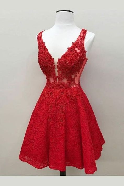 Red Lace Prom Dress, Cheap Homecoming Dresses, Red Homecoming Dresses, Graduation Dresses, Lace Homecoming Dresses, Short Prom Dress, Grad Dresses, Applique Dress, Short Prom