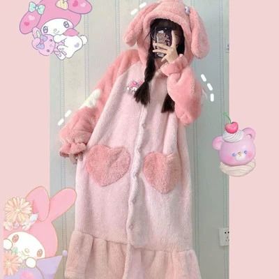 🌸 Sanrio Plush Winter Warm Robe Pajama 🌸 LlNK lN BlO #cinnamoroll #cinnamorollsanrio #cinnamoroll代購 #cinnamorollcore #cinnamorolllovers #cinnamorollfan #kuromi #mymelody #mymelodysanrio #sanrio #sanrioaesthetic #sanriocore #sanriolover #sanriocharacters #sanriojapan #sanriocollector #sanriocollection #sanrio代購 #couplegoals #pajamas #y2k my melody kuromi cinnamoroll sanrio kawaii cute aesthetic couple goals pajama fuzzy christmas winter gift outfit set pink y2k clothes fashion sweater love c... My Melody Pajamas, My Melody Outfit, Hooded Pajama, Cinnamoroll Hello Kitty, Bunny Onesie, Hello Kitty Dress, Girls Nightgown, Kuromi My Melody, Hello Kitty Kuromi