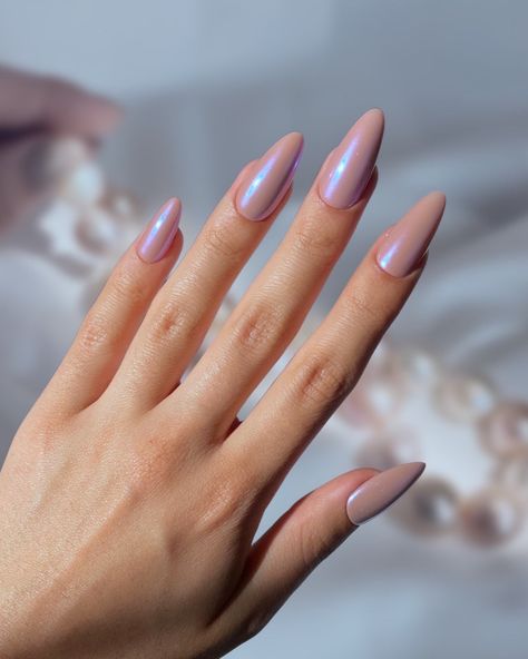 Lavender Freshwater Pearl – Peachy Pale Mauve with Lilac Chrome Nail Among the most romantic of pearl colors, soft pale mauve is adorned with electrifying purple chrome. These are our take on the trending Hailey Bieber chrome nails. Designed by Jas (@jasgotbars) Choose your preferred nail shape and length! Order Details CUSTOM SIZED. 7-15 day lead time (from the time we receive customer sizes). Lead times can vary due to seasonal traffic and shipping delays. New clients will receive a free sizin Pale Color Nails, Lilac Color Nails, Soft Purple Nails, Lavender Chrome Nails, Hailey Bieber Chrome Nails, Hailey Bieber Chrome, 22 Nails, Pale Nails, Purple Chrome Nails