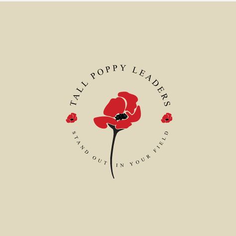 Poppy Logo Design, Poppy Flower Logo, Poppy Graphic, Poppy Logo, Leader Logo, Feminine Logo Design, Poppy Fields, Flower Logo Design, Logo Design Feminine