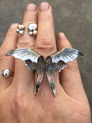 Goth Moth statement ring – Nora Catherine Goth Jewelry Aesthetic, Moth Clothing, Moth Ring, Goth Moth, Gothic Moth, Moth Jewelry, Art Rings, Avant Garde Jewelry, Unusual Jewelry