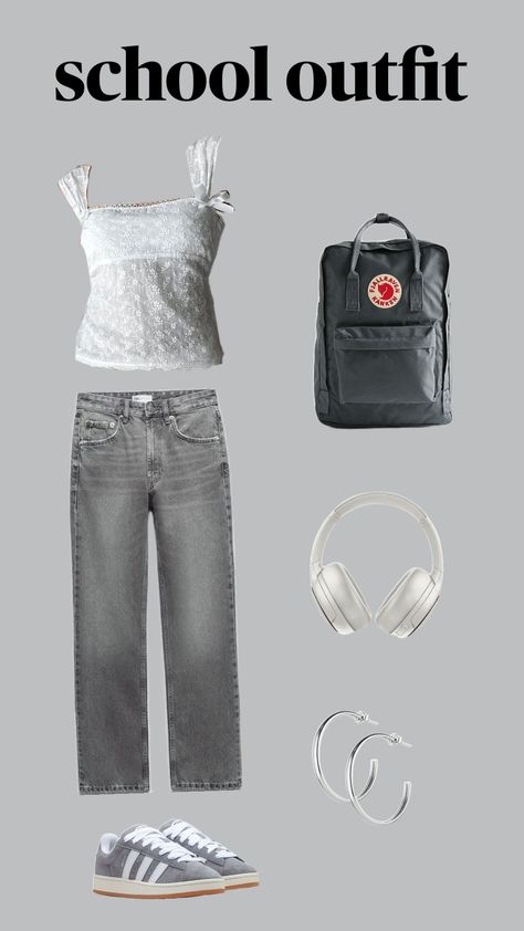 #schooloutfit #gray School Outfit, Fjallraven Kanken, My Style, Grey, Pins, Clothes