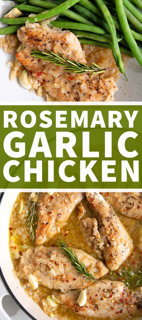 Rosemary And Garlic Chicken, Chicken Rosemary Recipes, Chicken Tenderloin Recipes Sauteed, Rosemary Chicken Recipes, Baked Rosemary Chicken Breast, Baked Rosemary Chicken, Rosemary Chicken Breast, Rosemary Chicken And Potatoes, Rosemary Sauce