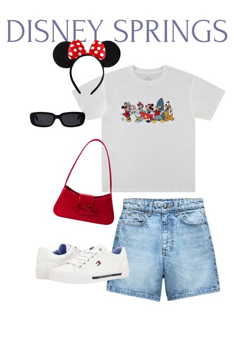 Disney. Disney Springs  
outfit Idea.  Disney Outfit Disney Clothes Mickey ears Walt disney world disneyland magic kingdom epcot hollywood studios animal kingdom Outfits To Wear To Disney World, Outfit Ideas For Disneyland, Outfits To Wear To Disney, Disney Outfit Inspiration, Disneyworld Outfit, Wear To Disney World, Make Ip, Disney Park Outfit, Disney Eras