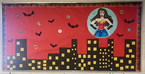 Prek wonder woman bulletin board. Superhero theme Superhero Class, Class Theme, Superhero Theme, Bulletin Boards, Bulletin Board, The Middle, Wonder Woman, Wonder, Art