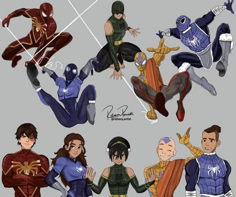 Avatar Gaang, Spiderman Fanart, Spider People, Avatar Tattoo, Avatar Fanart, Avatar Cosplay, Avatar: The Last Airbender, Avatar The Last Airbender Funny, Teen Wolf Funny