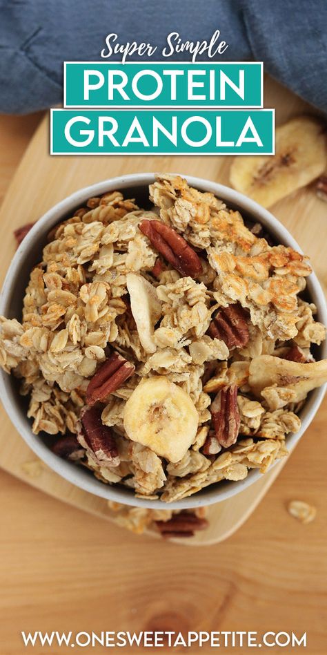 Protein Granola Healthy High Protein Granola, Homemade Protein Granola, Protein Granola Recipe, Almond Granola Recipe, High Protein Granola, Vanilla Almond Granola, Protien Powders, Cereal Flavors, Cinnamon Cereal