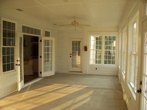 Remodel project - Screen Porch turned into Sun room/Sun Porch Interior Pic #7 Visit us at stevecoxinc.net Deck Sunroom Enclosed Porches, Patio Turned Sunroom, Carport Remodel, Nature Observatory, Closed Terrace, Porch To Sunroom, Sunroom Remodel, Sunroom Windows, Porch Interior