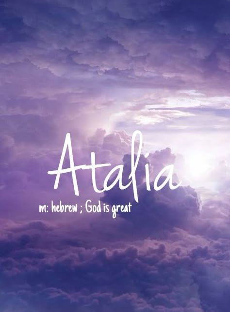 Atalia - beautiful girls name!! Pronounced: AH-tall-ee-ah Alora Name, Bible Baby Names, Meaningful Baby Names, Baby Name Generator, Sweet Baby Names, Cool Baby Names, Fantasy Names