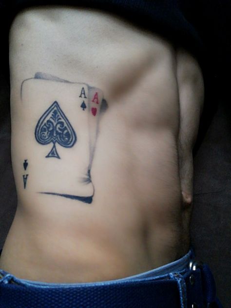 Two Aces Tattoo, Pair Of Aces Tattoo, Pocket Aces Tattoo, Ace Of Spades Tattoo Men, Ace Card Tattoo Design, Ace Tattoo Ideas, Card Tattoos For Men, Hudson Tattoo, Playing Card Tattoo Ideas