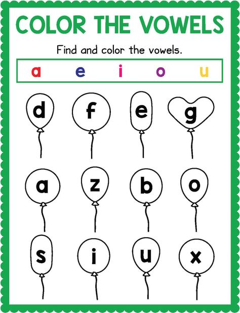 Vowels Worksheets - English as a Second Language Phonics Games Kindergarten, Long Vowel Sounds Worksheets, Vowels Kindergarten, Vowel Lessons, School Labels Printables, Types Of Sentences Worksheet, Teaching Vowels, Phonics Reading Passages, Letter Worksheets For Preschool