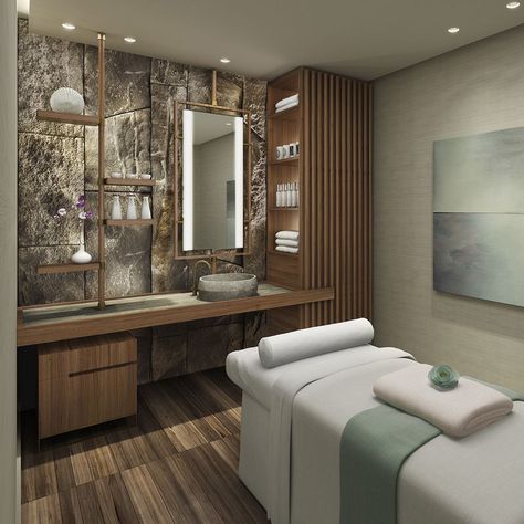 Interior design firm specializing in luxury hospitality, food & beverage and residential spaces. Spa Room Ideas, Deco Spa, Spa Massage Room, Massage Room Design, Massage Room Decor, Home Spa Room, Spa Studio, Esthetician Room Decor, Esthetics Room