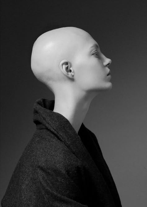 Bald Heads Women, Bald Face, Head References, Head Reference, Bald Head Women, Head Anatomy, Women Artist, Side Portrait, 100 Faces