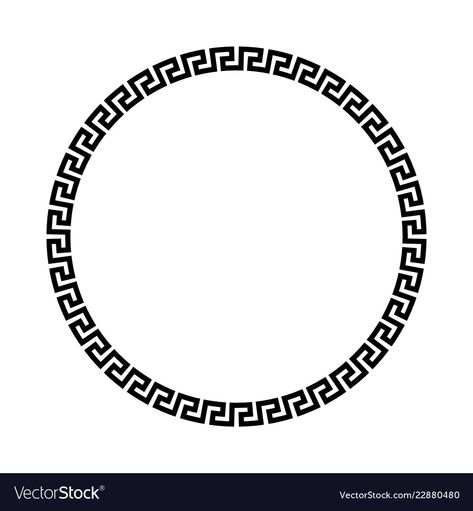 Greek Circle, Greek Pattern, Circle Frame, Circle Frames, Png Images, Vector Images, Vector Free, Vector Illustration, Illustrator