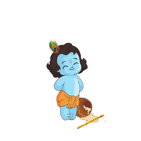 Littel Krishna Cartoon, Kanha Illustration, Little Krishna Aesthetic, Krishn Drawings Easy, Baby Krishna Drawing, Little Krishna Cartoon, Cute Krishna Painting, Cartoon Krishna, Cute Little Krishna Drawing