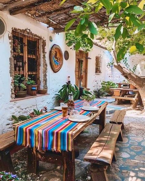 Outdoor Bar Area, Mexican Hacienda, Adobe Home, Hacienda Style Homes, Mexico House, Outdoor Kitchen Plans, Backyard Gazebo, Mexican Home Decor, Mexican Home