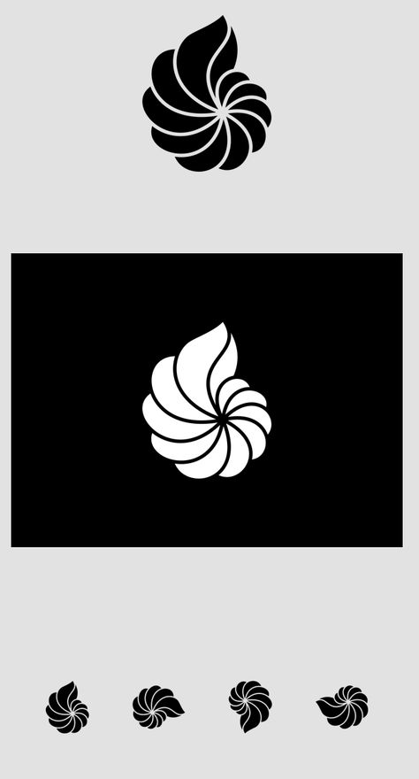 This logo represents a shell which may refer to the companies name or themes, it demonstrates positive use of detail without mass colour or unconnected shapes. Here it is previewed in different directions however if possible could be effective if its shape represented a letter for example lower case 'b' if elaborated slighlty Shell Logo Design, Shell Symbol, Shell Logo, Underground Techno, 7 Logo, Dynamic Logo, Logo Design Set, Brand Logos, Shell Design