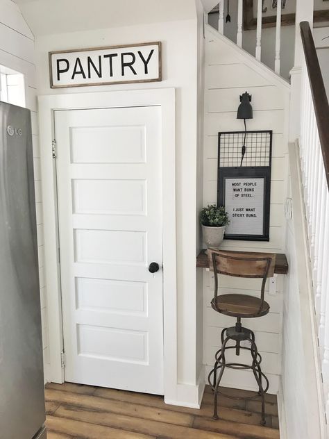 Ikea Pantry, Cabin Remodel, Front Closet, Pantry Sign, Special Walnut Stain, Buns Of Steel, Pantry Organisation, Side Units, Ikea Finds