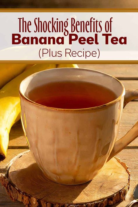 Have you heard of the health benefits of banana peel tea? This easy-to-make tea is made just using a banana peel and boiling water. Boiled Banana Peels, Benefits Of Banana Peel, Banana Peel Benefits, Boiling Banana Peels, Banana Tea Recipe, Banana Peel Tea Benefits, Banana Tea Benefits, Banana Peel Recipes, Banana Peel Tea