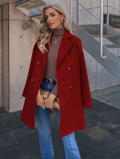 Outfit Botas, Preppy Fall, Women Outerwear, Women Overcoat, Pea Coat, Mixing Fabrics, Dressy Casual, Trendy Fashion Women, Preppy Outfits