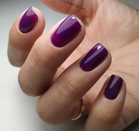 Purple Manicure Ideas, Purple Shellac Nails, Short Nails Shellac, Lilac Nails Design, Violet Shades, Purple Gel Nails, Purple Manicure, Dark Purple Nails, Violet Nails