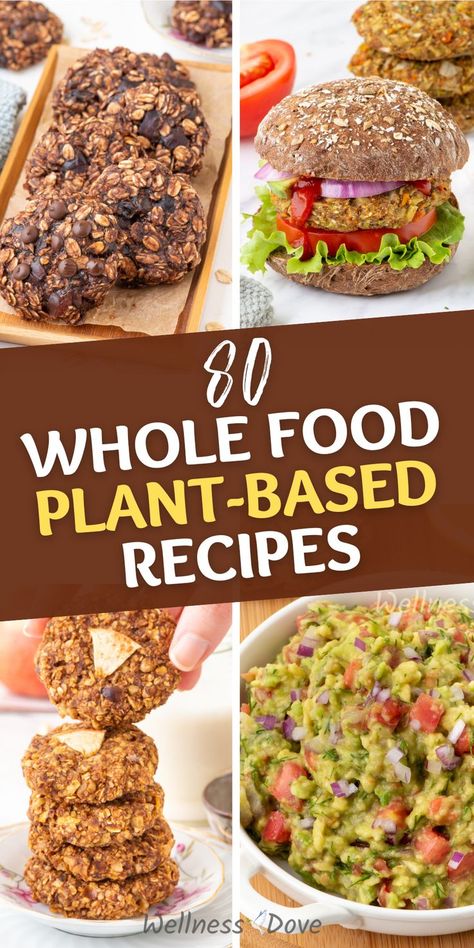 Discover 80 Delicious and nutritious whole food, plant-based recipes to help you thrive on a healthy vegan diet! From vegan breakfast to vegan dinner, you have it all, Snacks, dips, spreads, desserts included! Enjoy! Whole Plant Based Diet, Whole Food Vegan Recipes, Whole Plant Based, Plant Based Dessert Recipes, Whole Food Vegan, Food Vegan Recipes, Healthy Vegan Diet, Mediterranean Life, Whole Foods Vegan