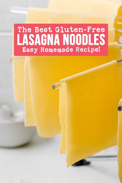 Gluten Free Noodles Homemade, Lasagna Noodles Recipe, Lasagna From Scratch, Recipes With Lasagna Noodles, Gluten Free Pasta Dough, Homemade Gluten Free Pasta, Gluten Free Lasagna Noodles, The Best Lasagna, Kitchenaid Pasta