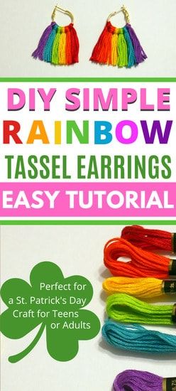 Tutorials Earrings, Craft For Teens, Diy Tassel Earrings, Easy Crafts For Teens, Sell Easy, Earrings Diy Handmade, Rainbow Diy, How To Make Tassels, Diy Crafts For Adults