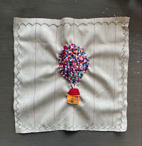 I embroidered the house from the Pixar movie “Up”. 🎈 #embroidery #up #pixar #artprojects Up House Embroidery, Up Embroidery, House Embroidery, Up Pixar, Cool Art Projects, Up House, Pixar Movies, Needle Arts, Fun Art