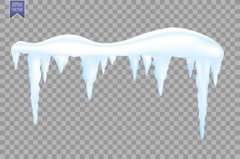 Set Of Snow Icicles, Snow Cap Isolated ... Snow Cap, Snow Cartoon, Snow Melt, How To Draw Icicles, Icicles Drawing, Melting Snow, Snow Png, Icicle Illustration, Painting Icicles