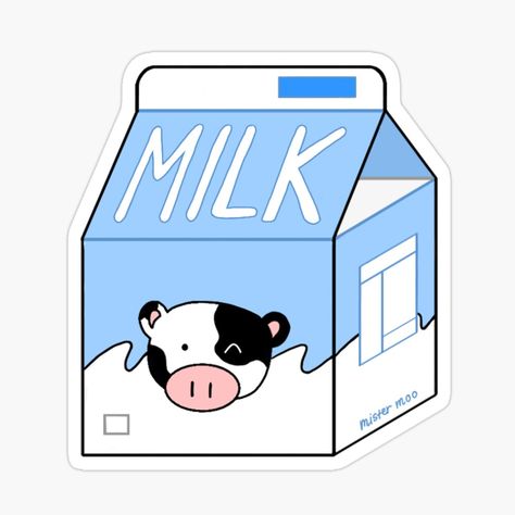 fresh milk! visit my redbubble page for more designs and products Milk Drawing, Stickers Cool, Preppy Stickers, Drink Stickers, Images Kawaii, Tumblr Stickers, Cute Food Drawings, Cute Food Art, Food Stickers