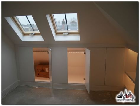 Loft Conversion Ensuite, Loft Conversion Plans, Loft Conversion Bedroom, Dormer Loft Conversion, Attic Bedroom Storage, Attic Bedroom Designs, Attic Loft, Loft Storage, Attic Conversion